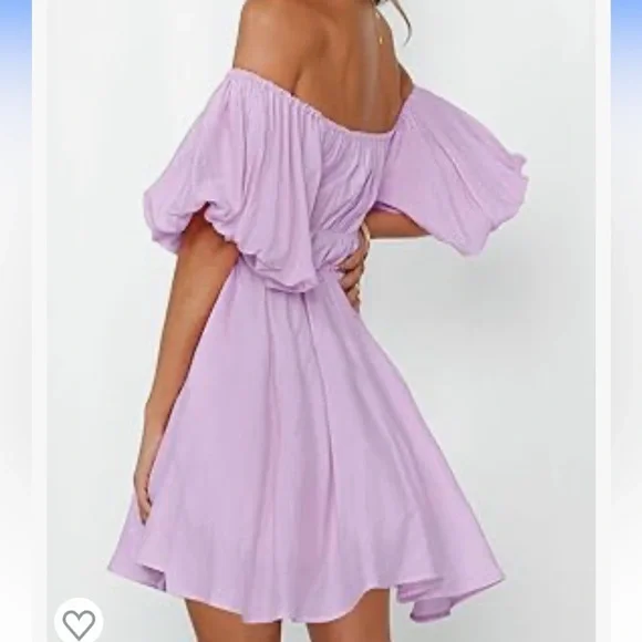 SYZRI Women's Summer Puff Sleeve Off Shoulder dress - Picture 2 of 12